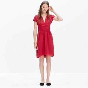 Madewell Silk Fable Dress in Juniper Berry